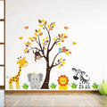 Rawpockets Pvc Vinyl Decals Baby Jungle Animals Story Extra Large Size Wall Reusable Self-adhesive Sticker Height 85 Cms X Width 110 Cms