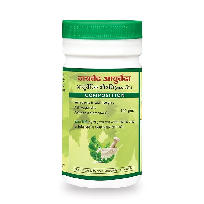 Jaived Ayurveda Ashwagandha Churna | Boosts Immunity, Relieves Stress & Promotes Vitality | 100 Gms | Pack of 2