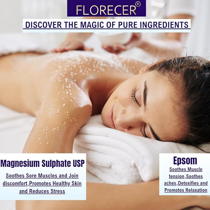 Florecer Epsom Salt For Bath Foot Pain Relief - 1000 gms