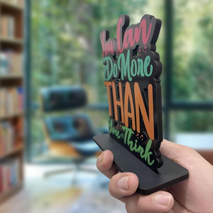 Artvibes Wooden Idols and Figurine You Can Do More Than You Think Quotes Table Decor for Office Desk Showpiece