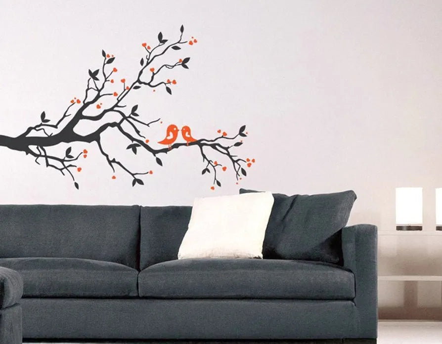 Decals Design Branch with Lovely Birds Wall Sticker