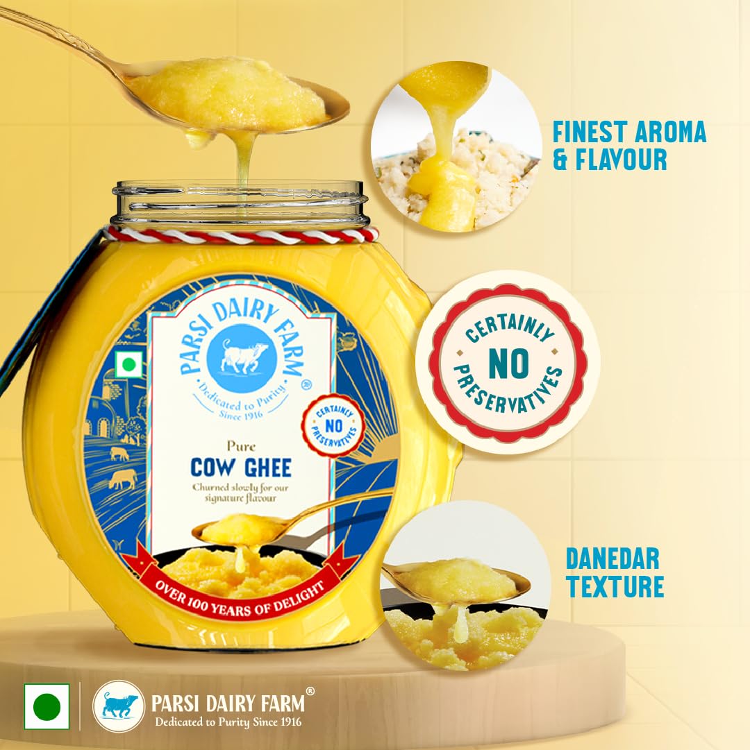 Parsi Dairy Farm's 100% Cow Ghee: Pure and Traditional Desi Ghee With No Preservatives & Vegetarian
