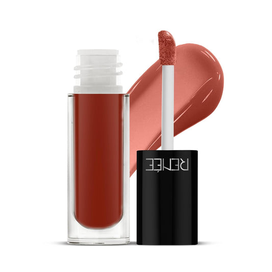 RENEE Hot Lips - Nude Lip Gloss | High-Glossy Shine | Enriched with Vitamin E | Lightweight | Non Sticky | Hydrating Formula | 4.5ml