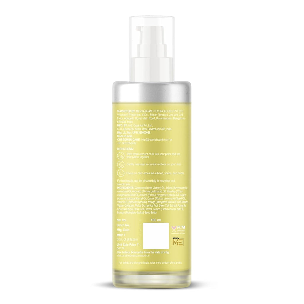 Botanic Hearth Timeless Glow Anti-Aging Body Oil with Vegan Collagen & Stem Cell Extract | Firming Massage Oil for Youthful Glowing Skin | For Women & Men | 100ml