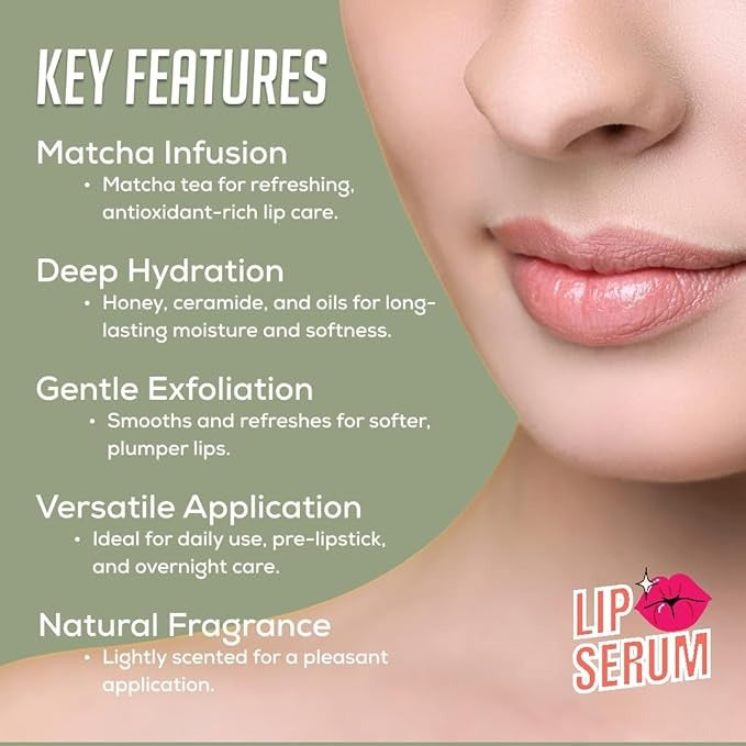 Bee & Beauty Moisturizing Lip Serum Roll On With Natural Sweetness Of Matcha Tea - 5 ml