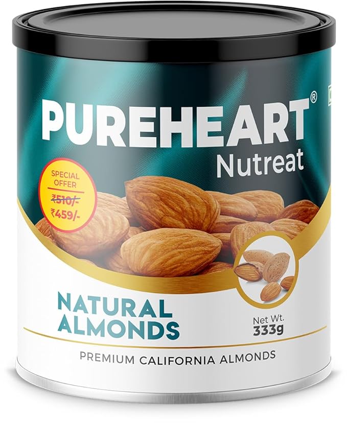 Pureheart Nutreat Natural Almonds - 333 gms