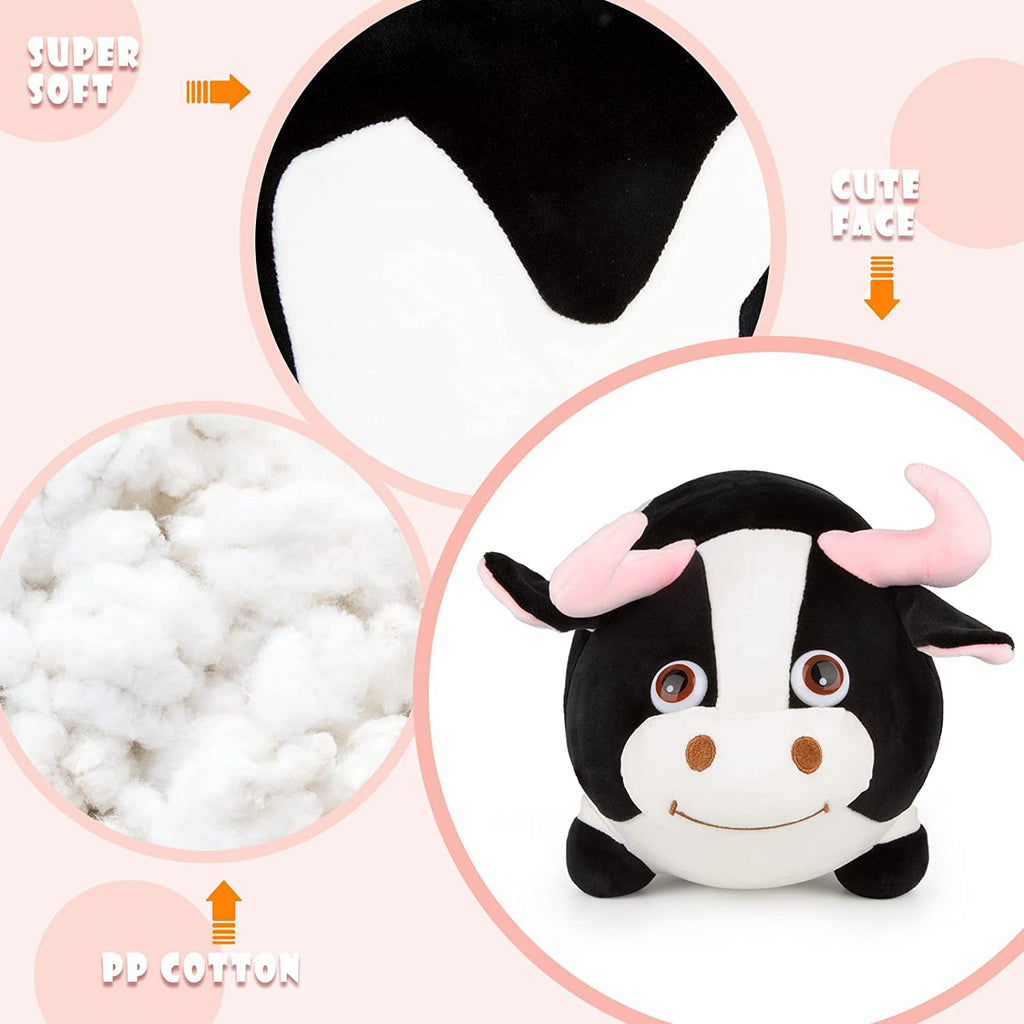 Tickles Cartoon Cow Plush Soft Stuffed Toy Animal Sleeping Pillow Cushion for Kids 30 cm