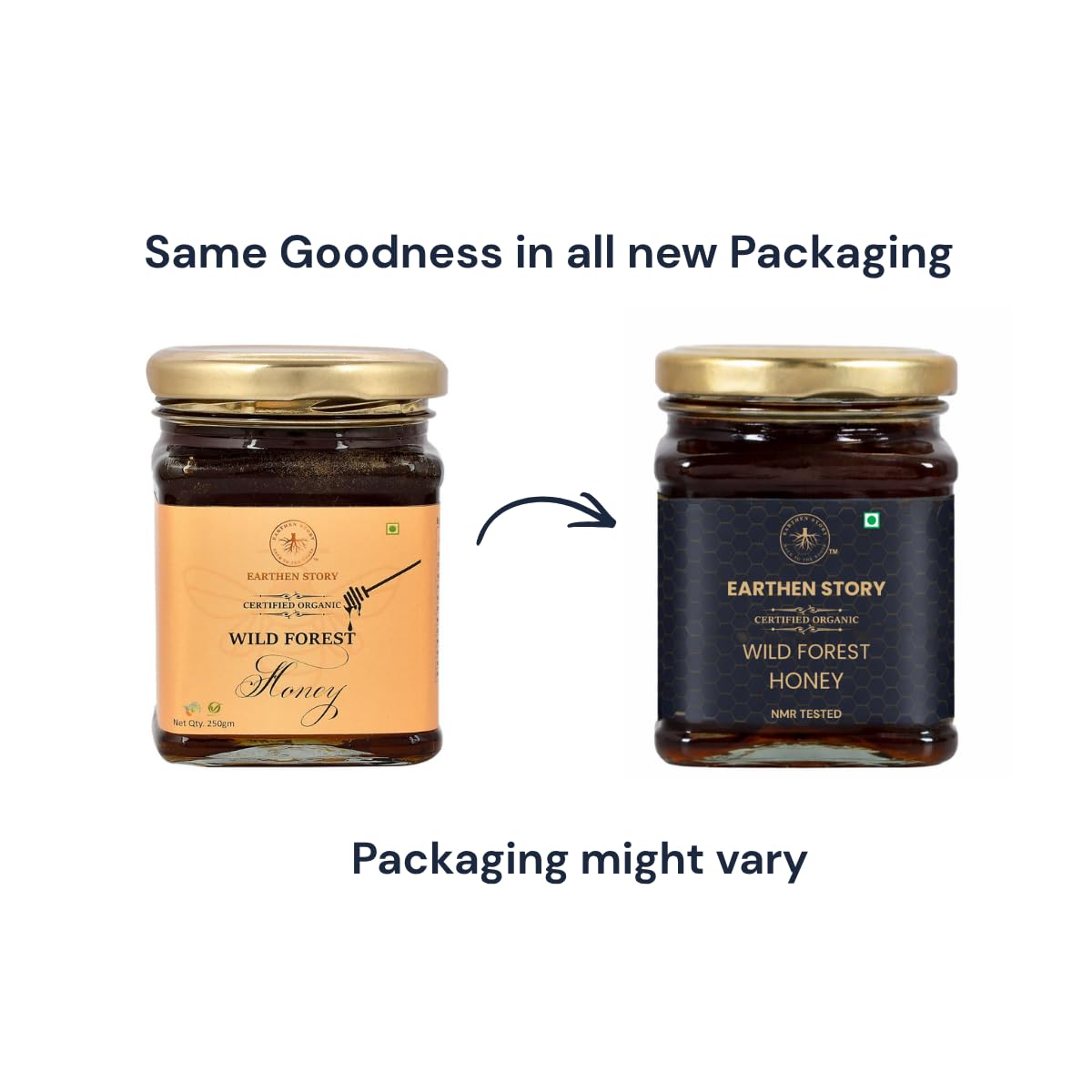 Earthen Story Certified Organic Wild Forest Honey 250 g | NMR & Lab Tested for 290+ Pesticides | NPOP Approved & Traceable with Transaction Certificate | Raw Honey in Glass Jar