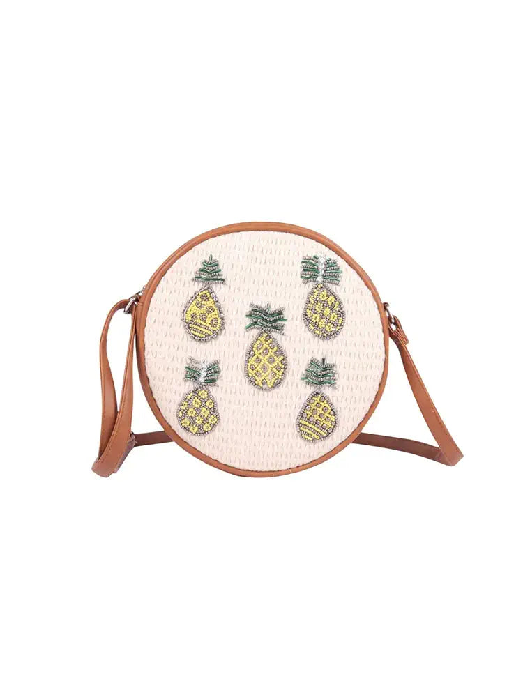 Astrid Handmade Macrame Flap Over Sling Bag For Girls And Women Colour White