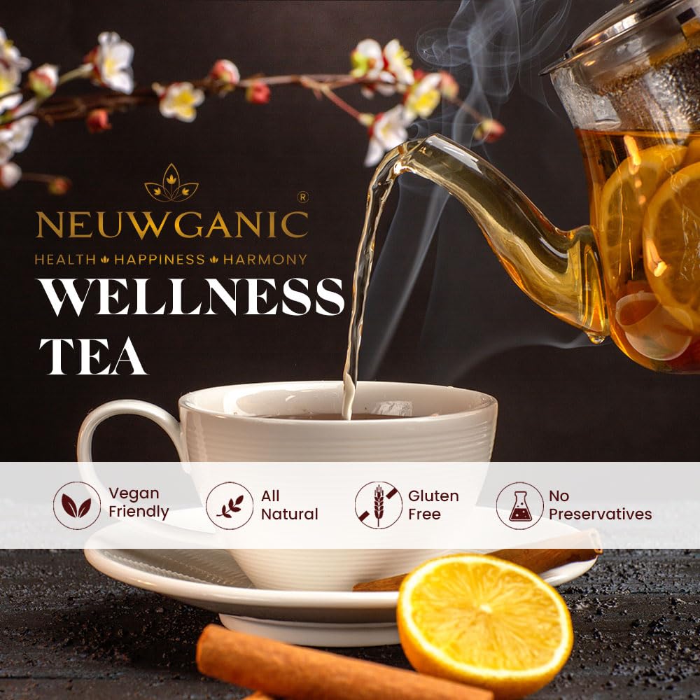 Neuwganic - Detox Wellness Tea Bags - 25 Pyramid Tea Bags - 50 Grams