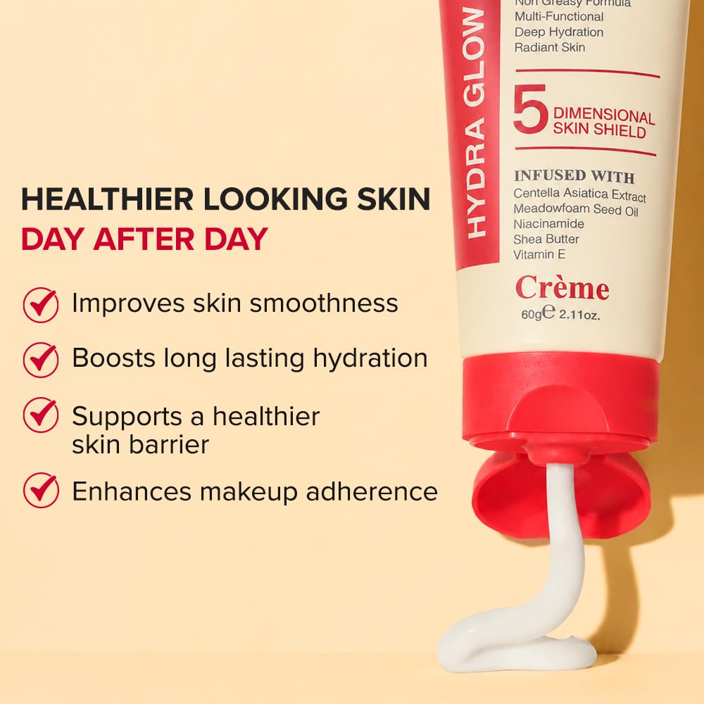 Daily Life Forever52 Hydra Glow Cream | Hydrating Makeup Base & Face Primer | Moisturizing Cream with Niacinamide, Centella, Shea Butter & Vitamin E | Smooth, Radiant & Long-Lasting Makeup (30g)