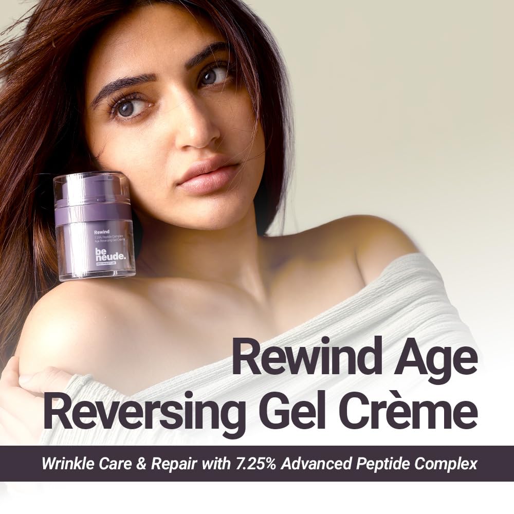 Rewind Age Reversing Gel Creme with 7.25% Advanced Peptide Complex for Wrinkle Reduction Fine Lines Smoother Firmer Skin with Vitamin C and Mandelic Acid Lightweight Anti Ageing Moisturizer for All Skin Types