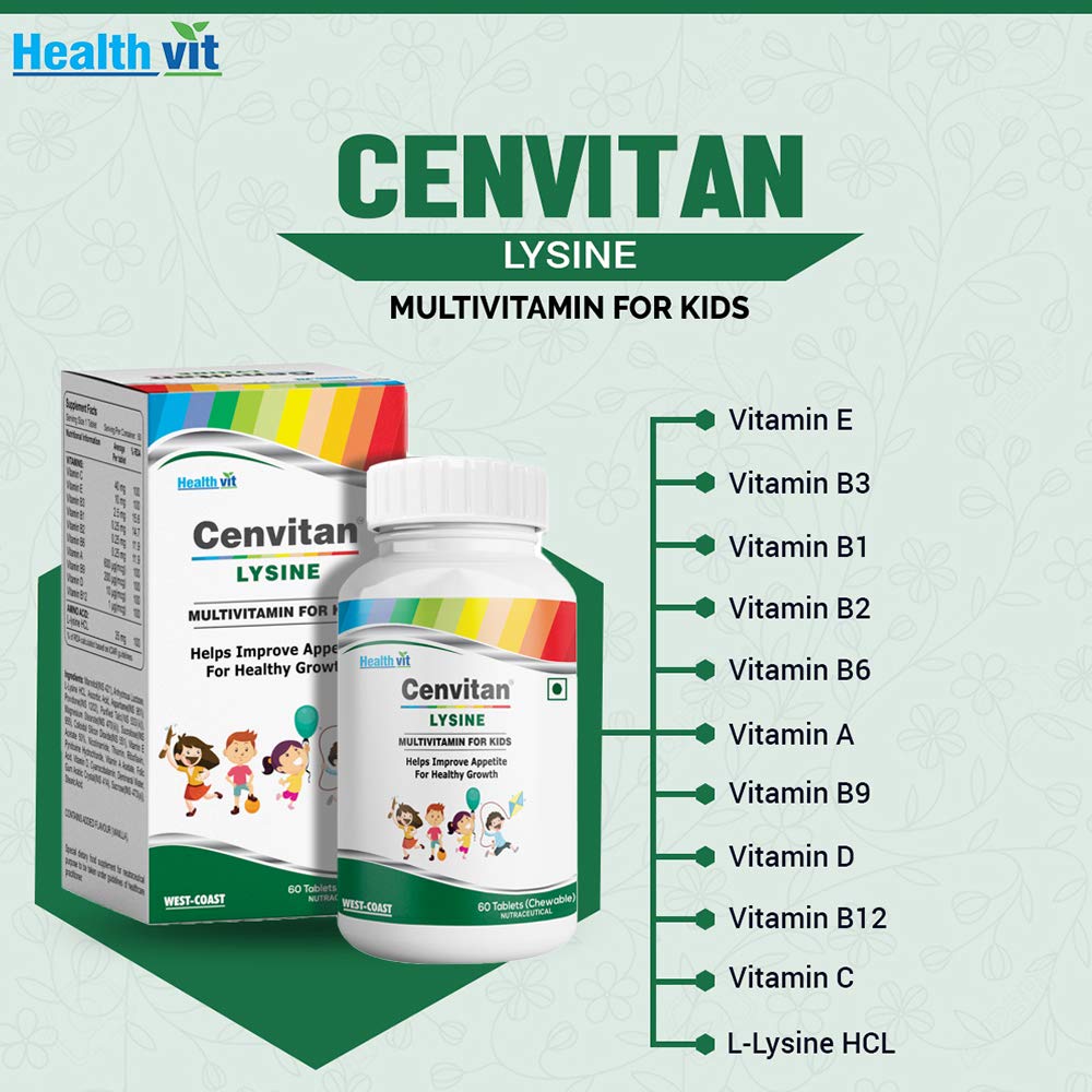 Healthvit Cenvitan Lysine Multivitamin for Kids- 60 tabs
