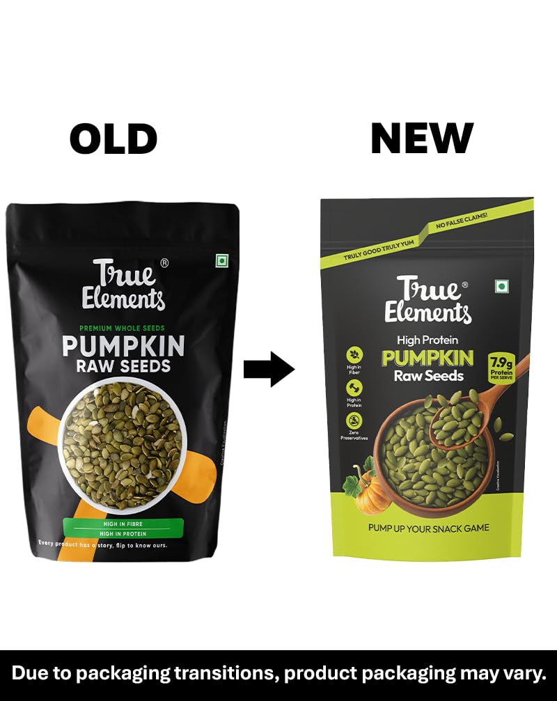 True Elements Pumpkin Seeds 500g - AAA Grade Seeds for Eating | Protein Rich Seeds | Healthy Diet Snacks | Rich in Protein