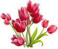 Rangoli Pink Lily Flowers Large Self Adhesive Sticker Size-50cm*70cm