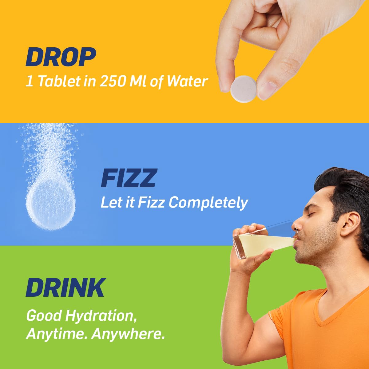 Fast&Up Reload Zero - Zero Sugar Instant Energy & Hydration Drink - Lime Lemon Flavour - 25 Effervescenet Tablets