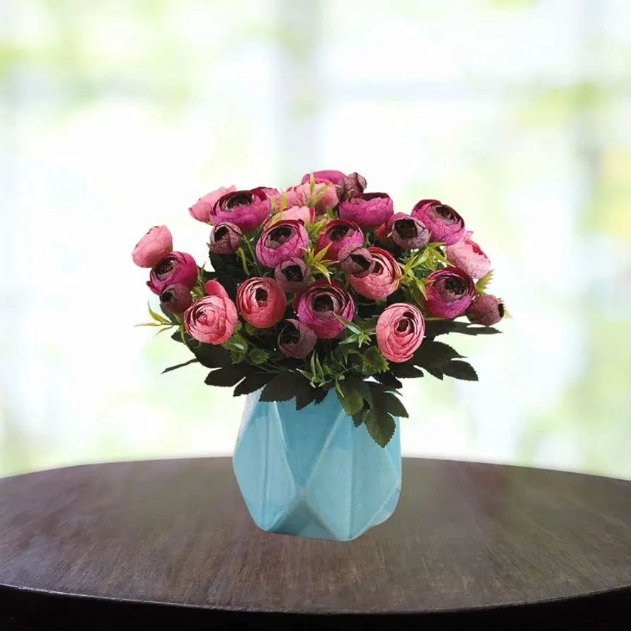 2 Pcs Artificial Rose Flower Sticks Purple