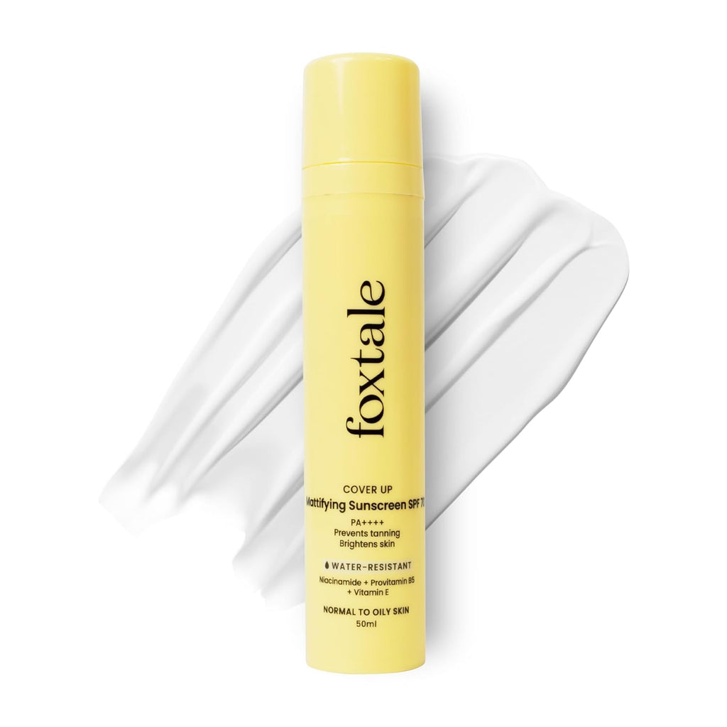 Foxtale SPF 70 Gel-Cream Sunscreen for Oily Skin | Oil Control Sunscreen with PA++++ & Niacinamide | UVA UVB Protection | Prevents Tan | Lightweight, Pore-minimising, No White Cast | 50ml
