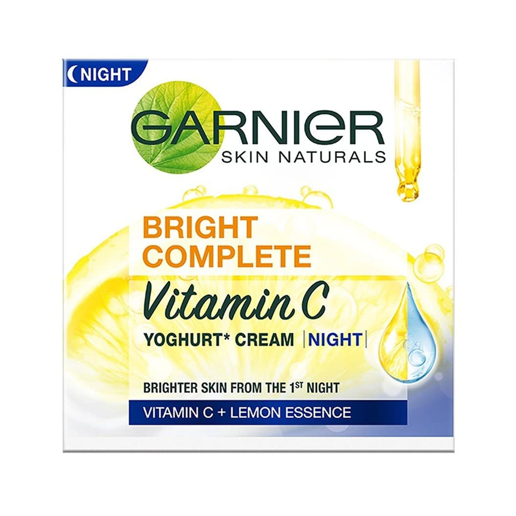 Garnier Skin Naturals, Face Serum, Brightening and Anti-Dark Spots, Bright Complete Vitamin C Booster, 50 ml & Garnier Skin Naturals, Night CreamBright Complete Vitamin C Yoghurt, 40 g