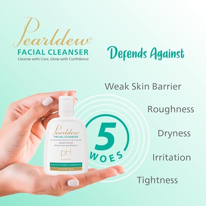 Pearldew Facial Cleanser All Skin Types, Paraben-free, pH Balanced - 125 Ml | Pack of 3