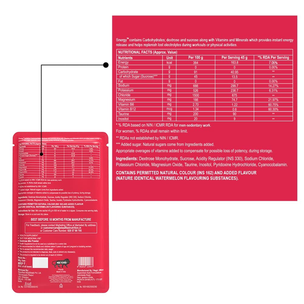 Steadfast Nutrition Snergy - 45 gms Each (6 Sachets)