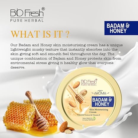 Biofresh Herbals Badam Honey & Almond Body Cream - 800 ml