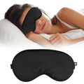 Boldfit Silk Eye Mask for Sleeping with Adjustable Strap Premium Silk Sleeping Mask Blind Fold for Smooth & Comfortable Sleep Travelling Sleep Mask Pad Sleeping Eye Mask Blind Folds for Sleeping - Black