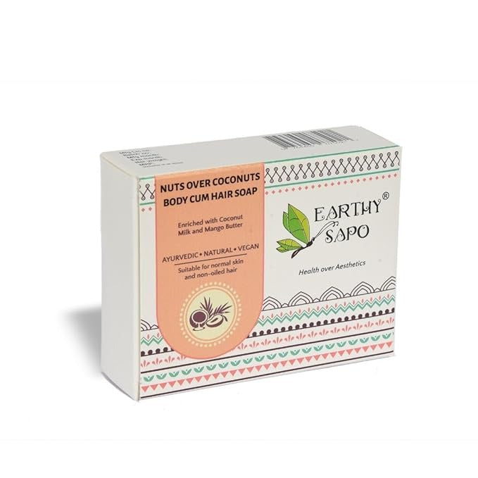 Earthy Sapo Handmade Nuts Over Coconuts Body and Hair Soap - 100 gms