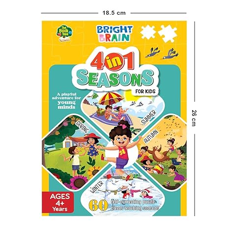 The Book Tree Bright Brain 4 in 1 Indian Seasons Jigsaw Puzzle for Kids 60 Piece Puzzles Educational Toy