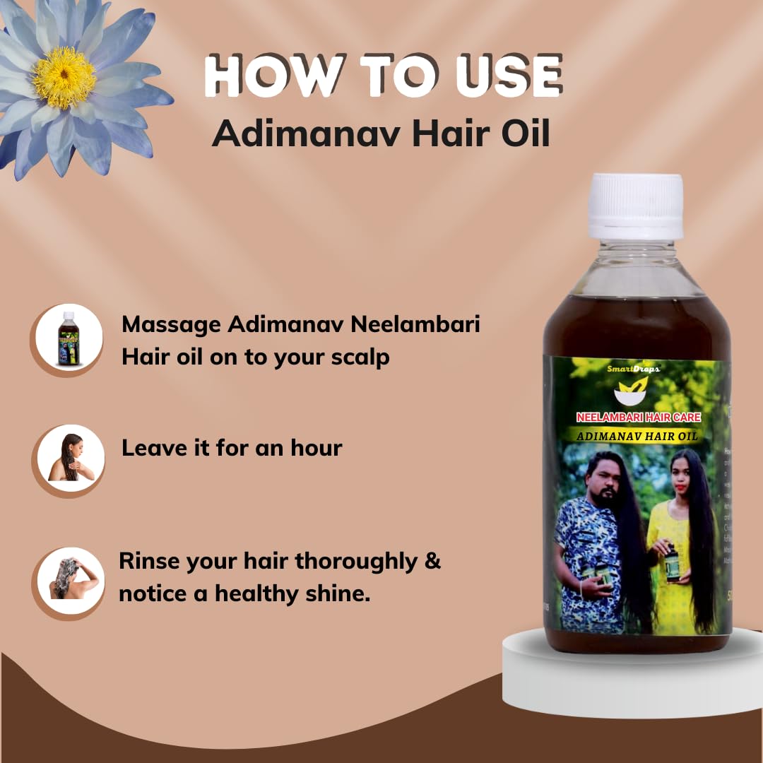 Smartdrops Adimanav Neelambari Herbal Hair Oil | Original Adimanav Hair Oil For Women And Men 100ml