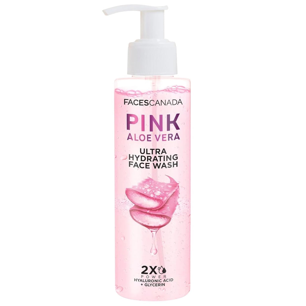 FACESCANADA Pink Aloe Vera Ultra Hydrating Face Wash, 100ml | Hyaluronic Acid, Honey & Glycerin | Glowing | Soothing | Non-Drying, Deep & Gentle Cleansing | No Parabens & Sulphates | Vegan