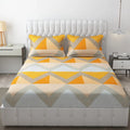 Fresh From Loom Single Bed Floral Design Microfiber Single Bedsheet Wrinkle Free 1 Pillow Covers Included 144 TC Chevron Orange