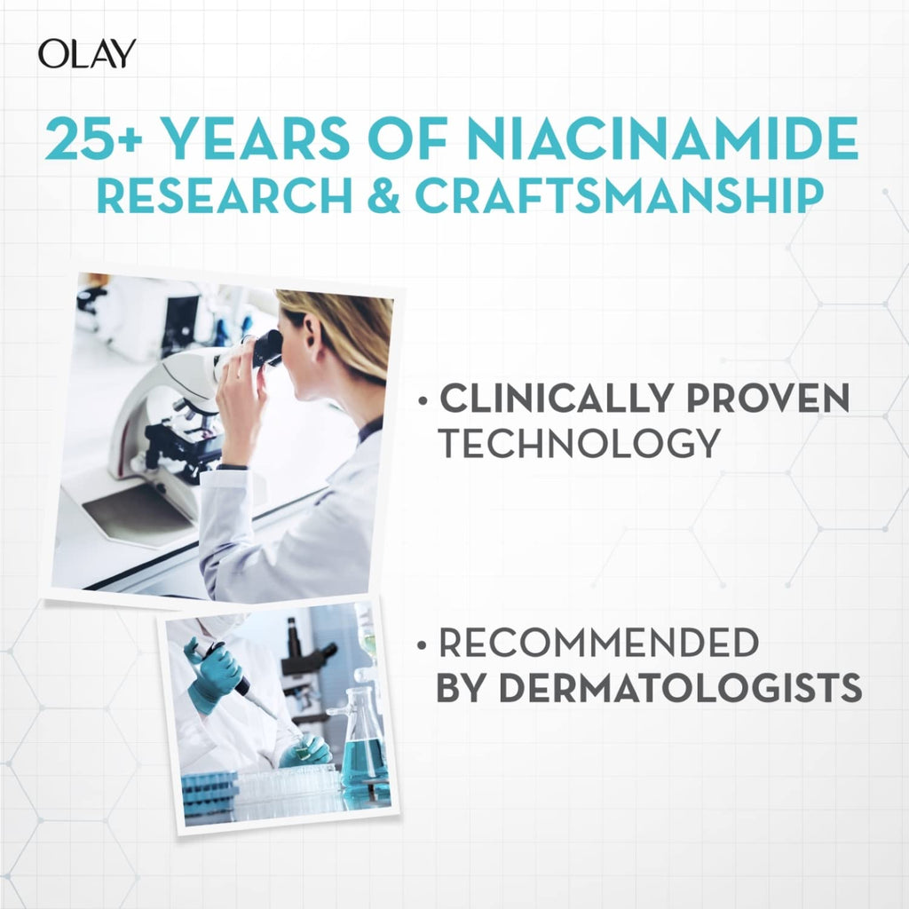 Olay Niacinamide Face Cream | Clear and Even Skin | Fights Dullness and Provides Radiant Glow| Normal, Oily, Dry, Combination Skin | Paraben and Sulphate Free | 50g