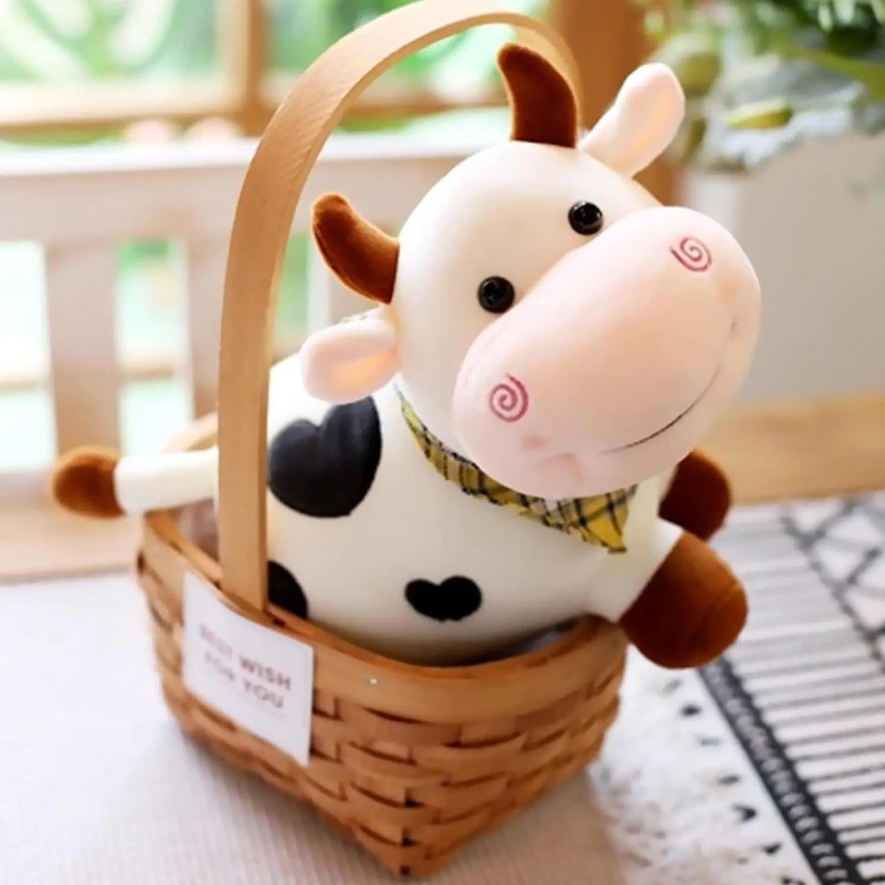 Tickles Cartoon Cow Plush Soft Stuffed Toy Animal Sleeping Pillow Cushion for Kids 30 cm
