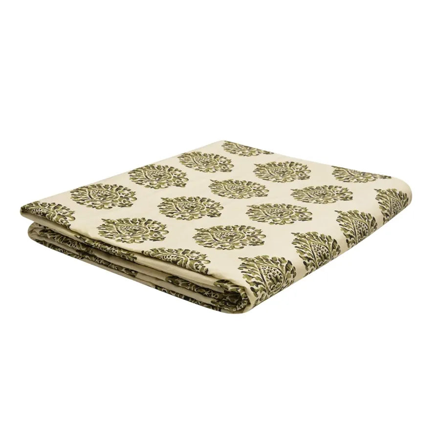 Trance Home Linen 150 GSM Pure Cotton Reversible Dohar Double Bed Size Ac Blanket Comforter Soft Light-Weight Bed Blanket Colour Damask Forest Green