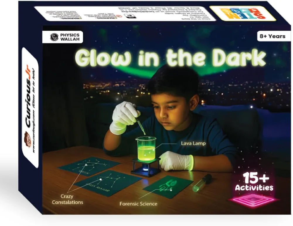 PW Glow in The Dark Science Kit for Kids, 15+ Amazing Science Experiments, STEM Learning for 8-12 Years Old, Birthday Gift for Boys & Girls