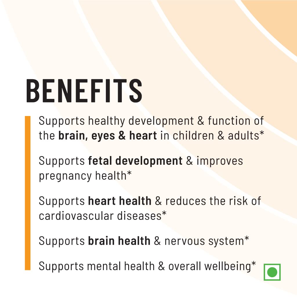 Unived Ovegha Vegan Omega-3 DHA | 1000mg Algae Oil 500mg DHA Per Serving (highest DHA/serving) | for Heart, Hair, Skin, Joint, Brain & Eye Health | 60 Vegan Capsules