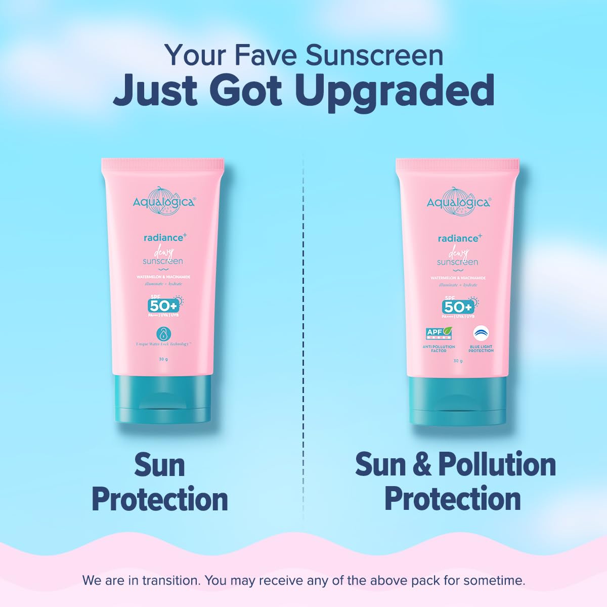 Aqualogica Radiance+ Dewy Sunscreen Gel SPF 50+ PA++++ | Lightweight texture for oily , combination , acne prone skin | Broad spectrum protection | In-vivo Tested | No white cast , Non greasy | For Men & Women | 30g