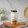 Femora Kitchen Storage Jars Frosted Glass Jar With Steel Lid Air Tight Jar | 1500 Ml | Pack of 4 | Black Lid