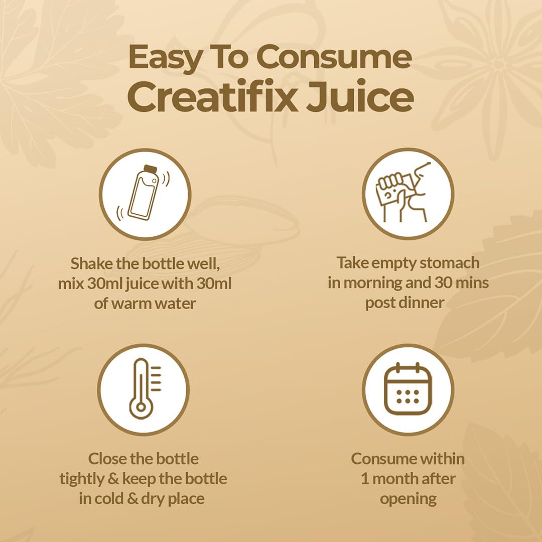 Krishna's Creatifix Juice â€“ 1000 ml | For Healthy Kidneys & Renal Support | Enriched with 30 Ayurvedic Herbs | Supports Kidney Care & Detox | Herbal & Ayurveda Formula