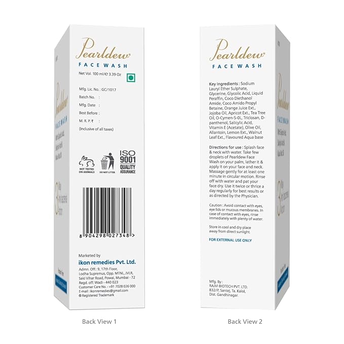 Pearldew 3 Way Antibacterial Face Wash - 100 Ml