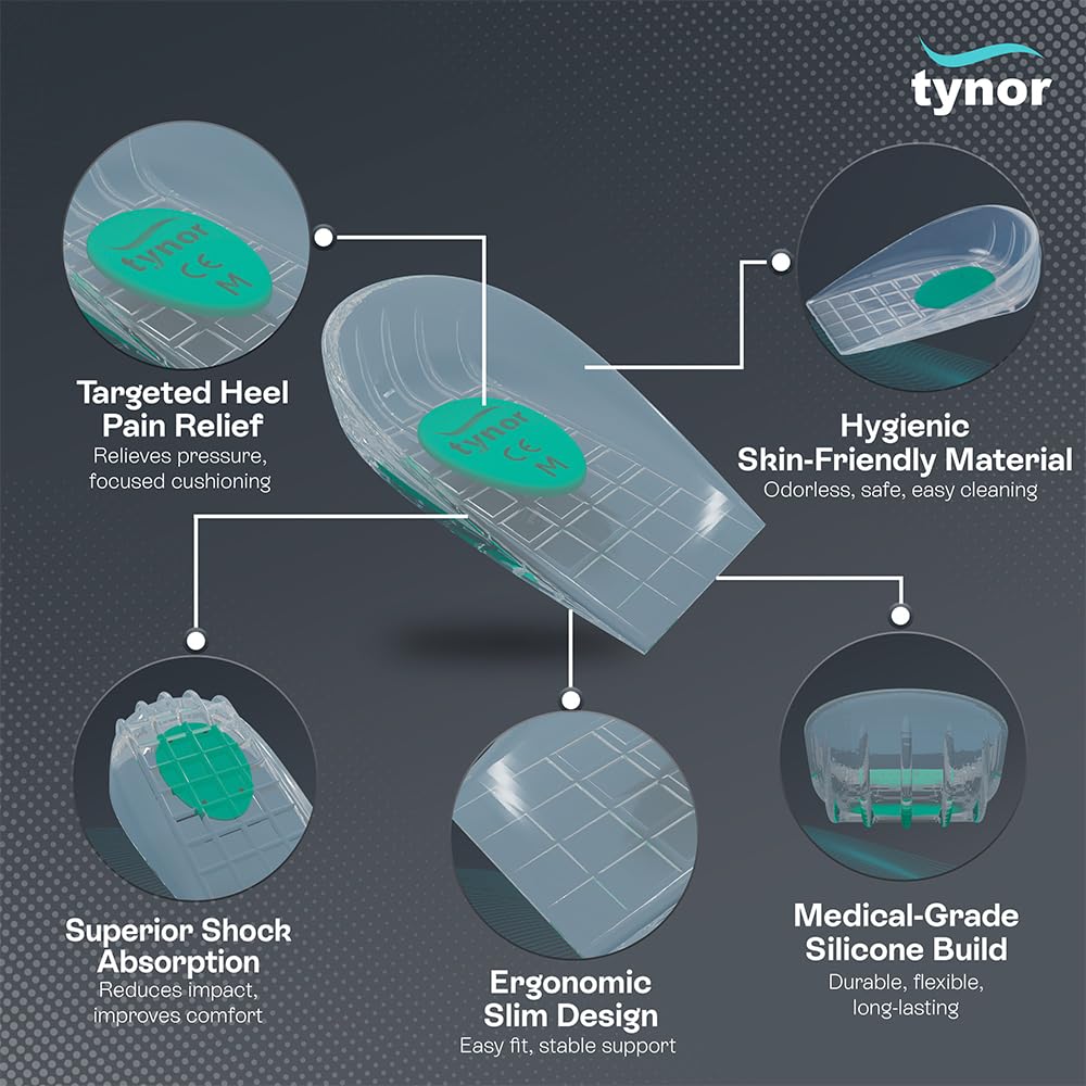 Tynor Heel Cushion Silicone, White, 1 Pair