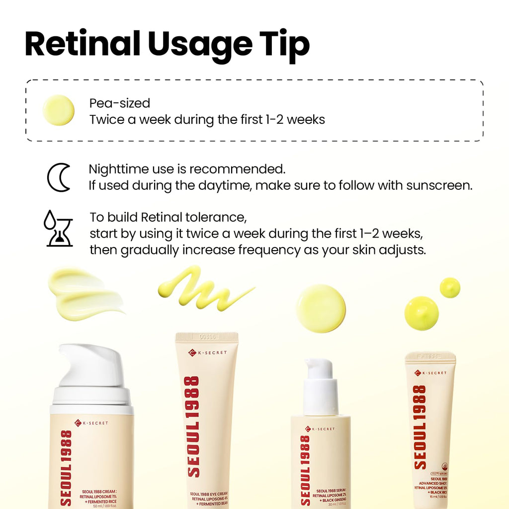 K-SECRET SEOUL 1988 Serum : Retinal Liposome 2% + Black Ginseng, 30ml/1.01fl.oz | 58% Black Ginseng Extract | Retinal serum, Bakuchiol, VitaminC&3Peptides for Wrinkle Care | Korean Skincare | seoul1988