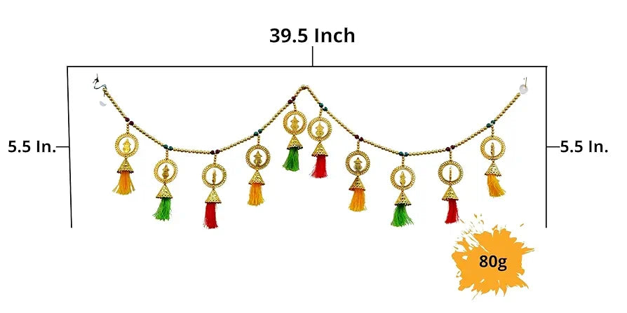 CraftVatika Kalash Pearl Beads Toran Pom Pom Hanging Bandarwal