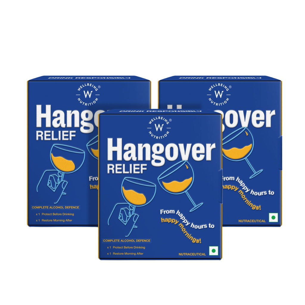 Wellbeing Nutrition Hangover Relief | One Pre-drinking Capsule (Protect) with Milk thistle, Chicory Extract, B-Vitamins & One Next Morning Hydration Drink (Restore) with Electrolytes from coconut water & Himalayan Pink Salt, Vitamin C, Magnesium (3)