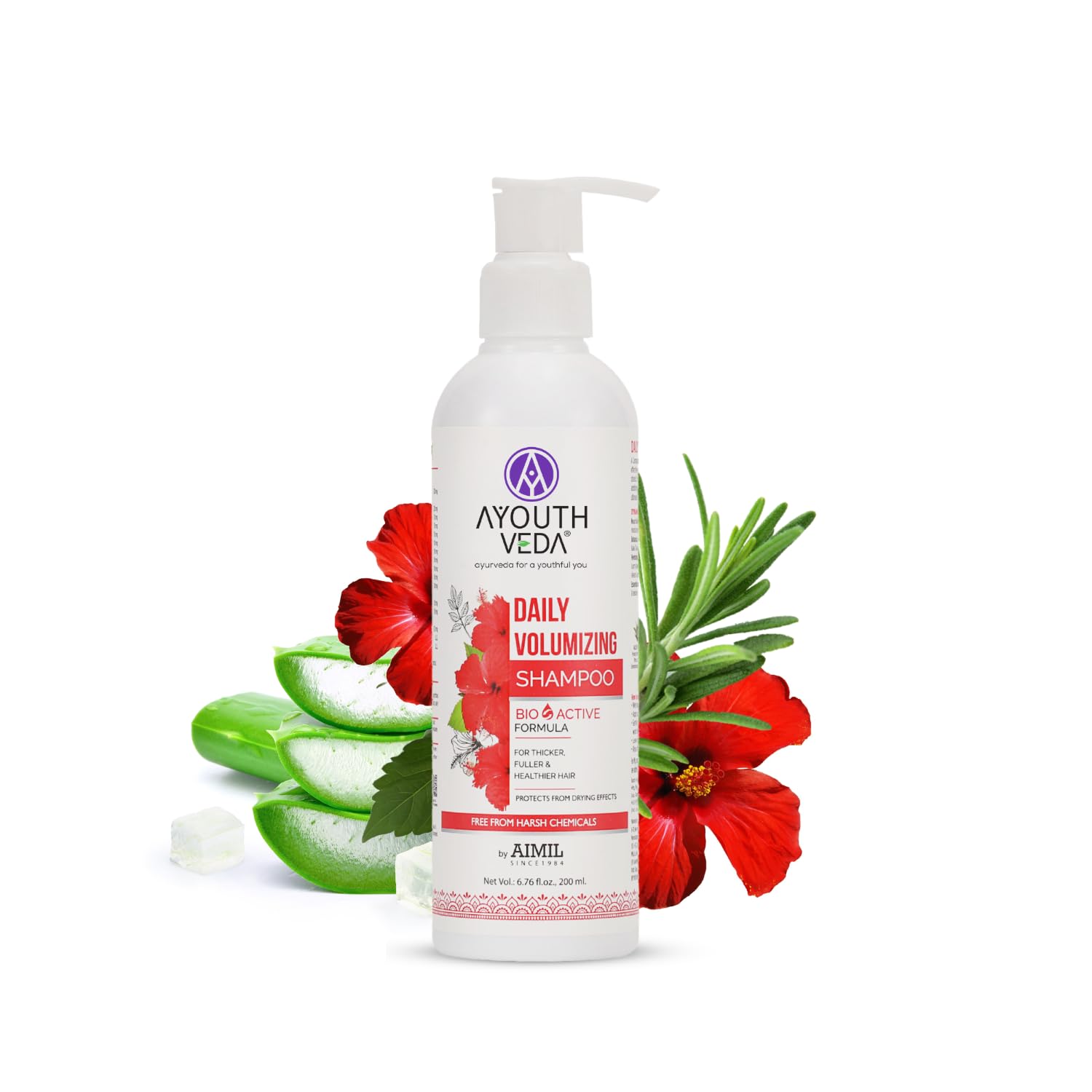 Ayouthveda Daily Volumizing Shampoo, Bio-Active Formula For Thicker Fuller & Healthier Hair Protects From Drying, Improve Hair Density & Texture | Strengthens Hair, Add ultimate volume & nourishment Effects 200ml