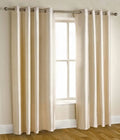 Homefab India Pack of 2 Royal Silky Cream Long Door Curtains with Stainless Steel Eyelets 8 feet