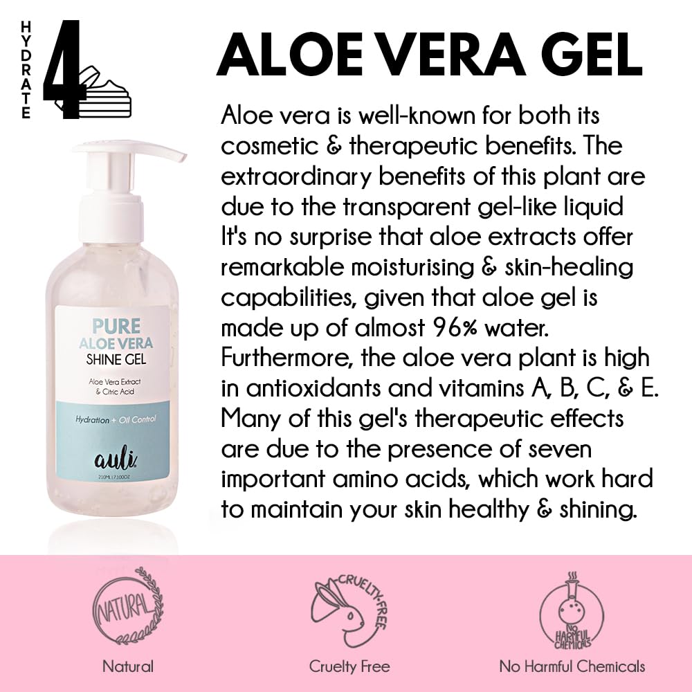 Auli Pure Aloe Vera Shine Gel - 210 ml