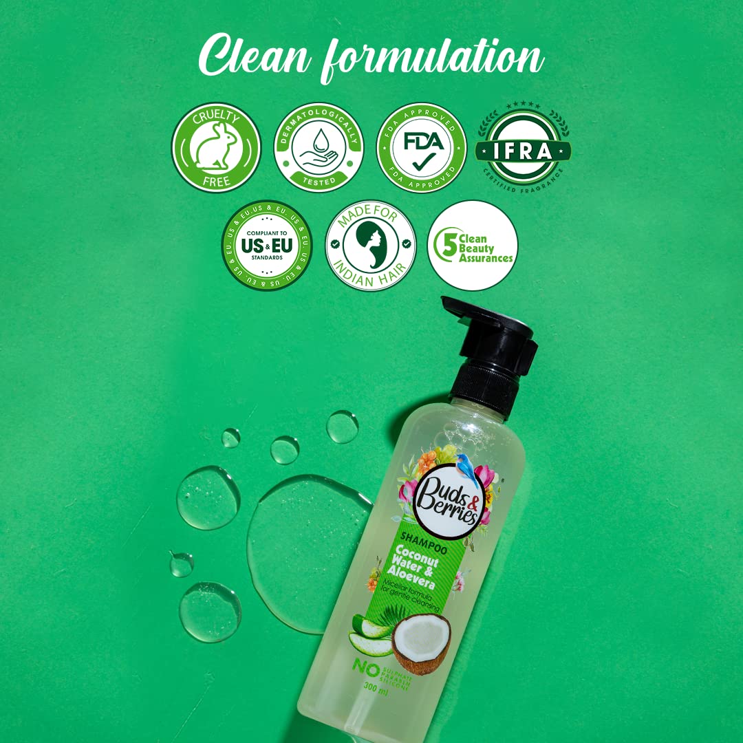 Buds & Berries Shampoo Coconut Water and Aloe Vera - 300 ml