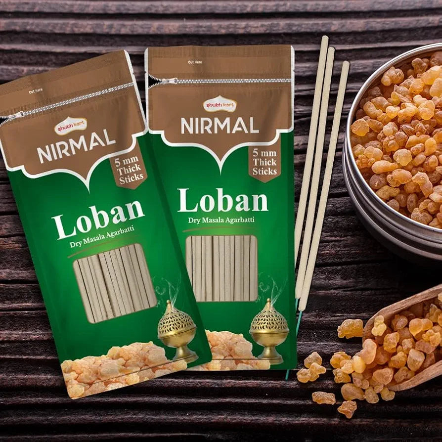 Shubhkart Nirmal Loban Dry Masala Agarbatti Stick Zipper 125gms 5mm Thick Sticks